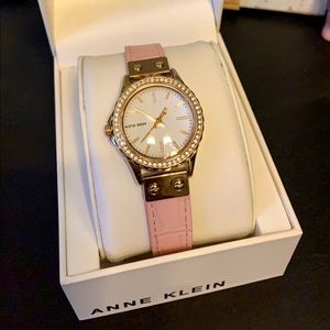 Anne Klein pink leather watch